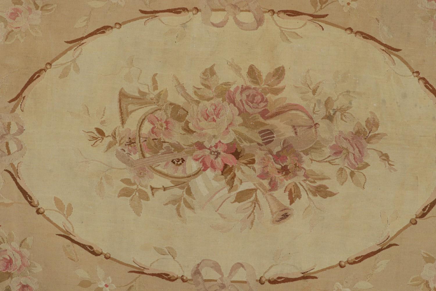 Antique Aubusson Flatweave Rug