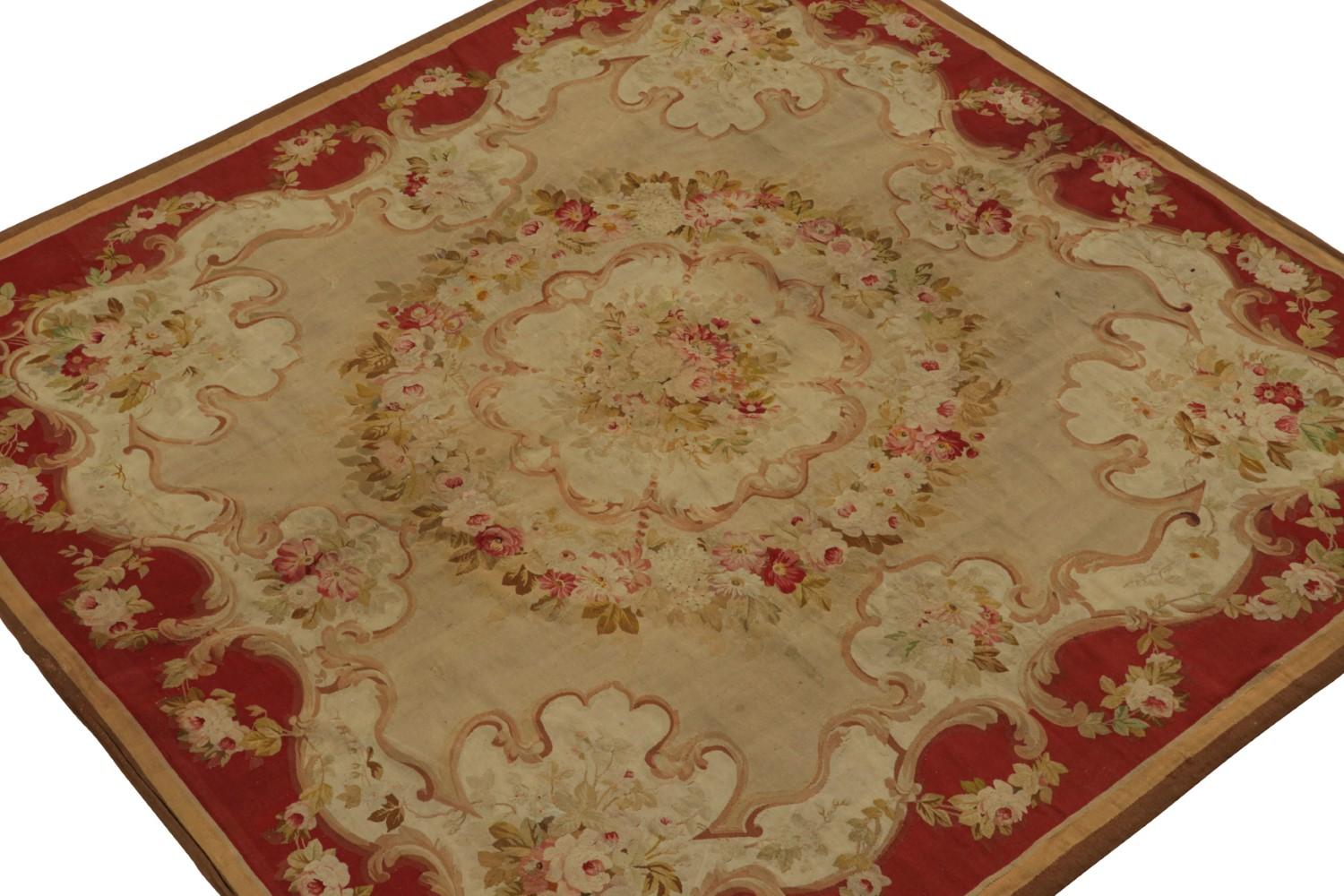 Antique Aubusson Flatweave Rug