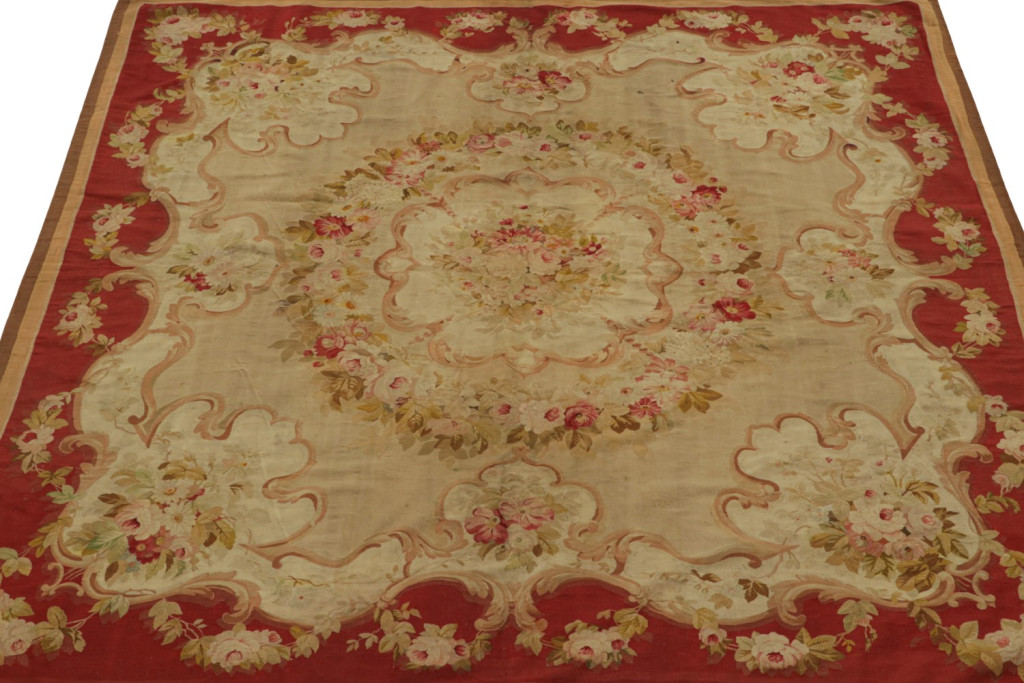 Antique Aubusson Flatweave Rug
