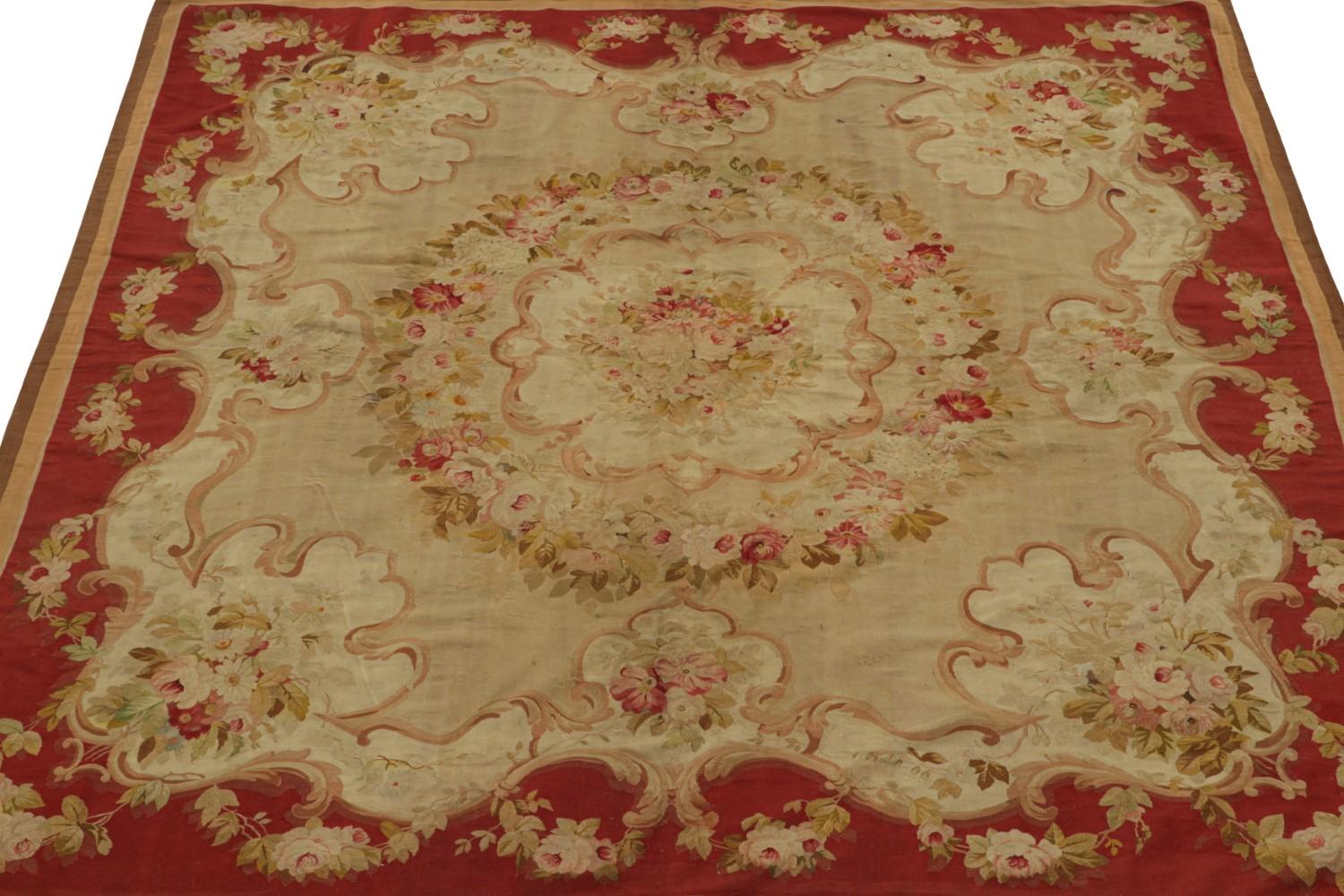 Antique Aubusson Flatweave Rug