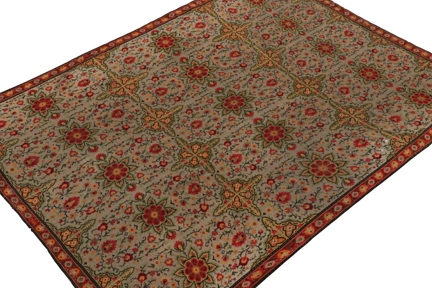 Antique French Needlepoint Style Rug