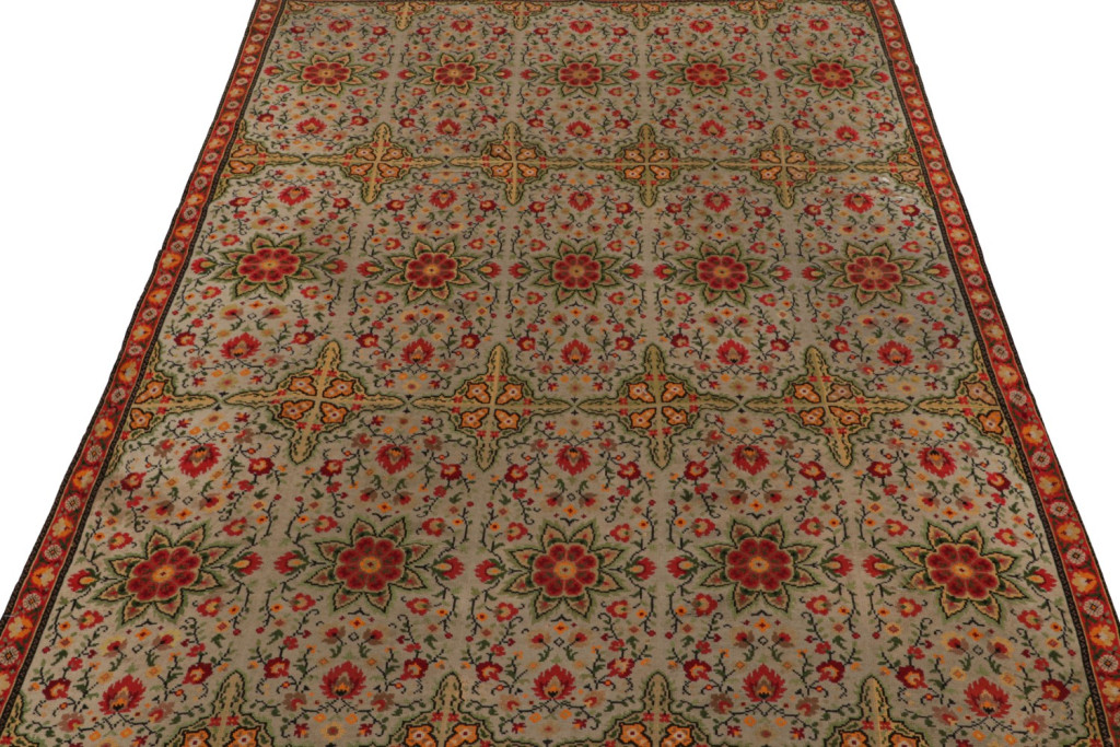 Antique French Needlepoint Style Rug