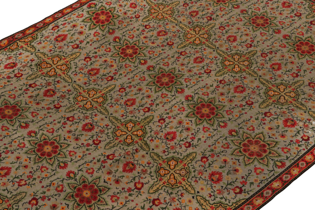 Antique French Needlepoint Style Rug