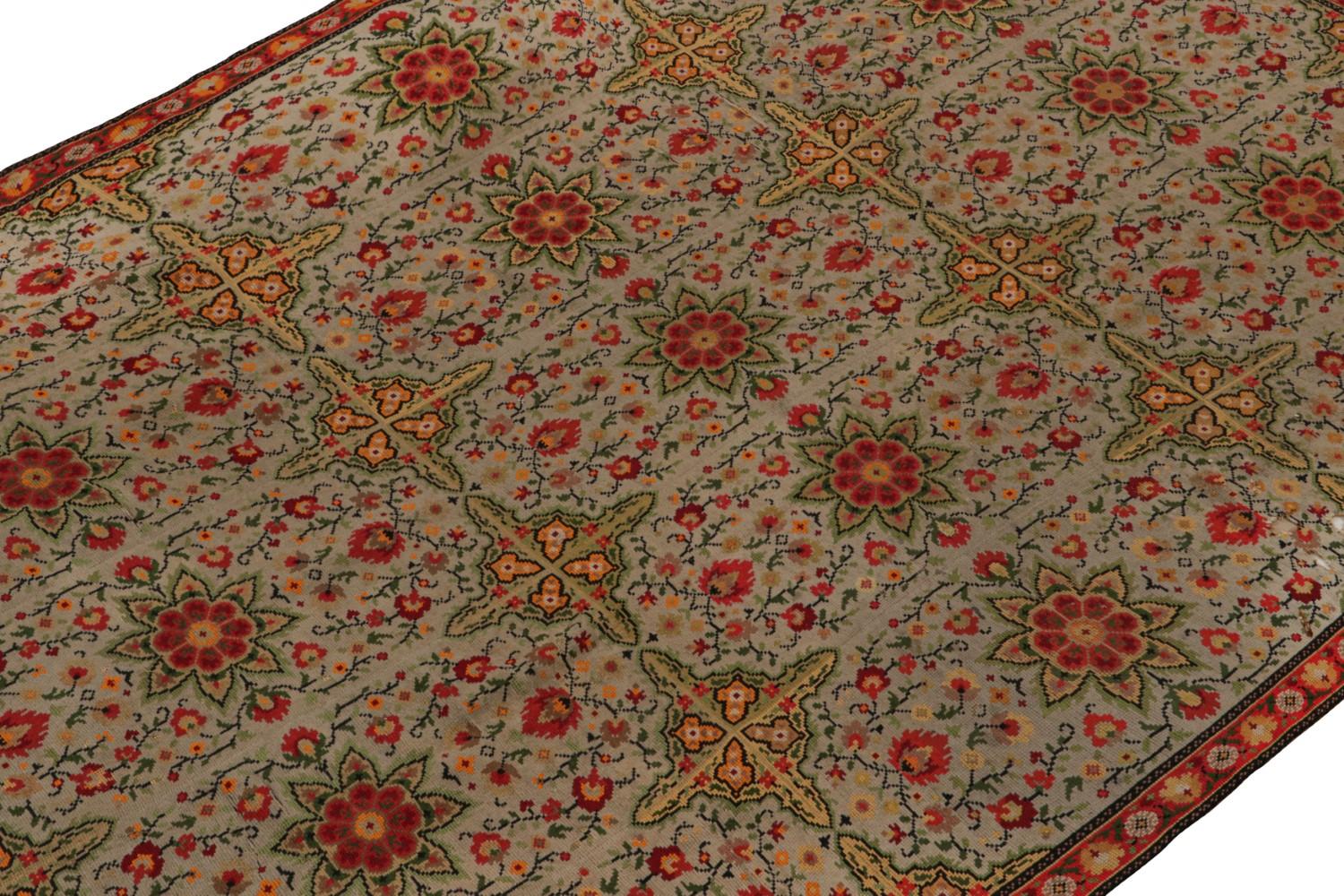Antique French Needlepoint Style Rug