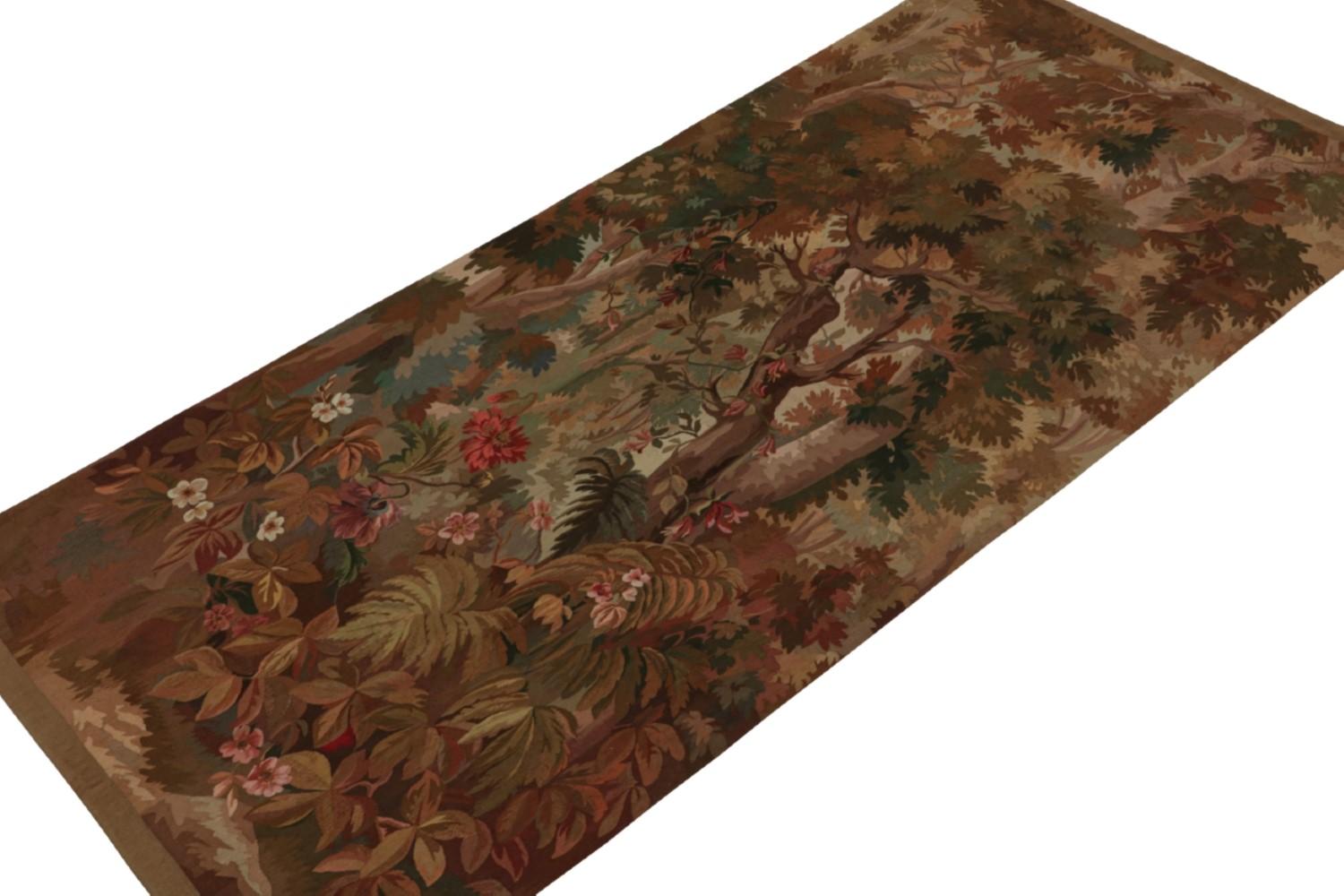 Antique Aubusson-Inspired Modern Flatweave Rug