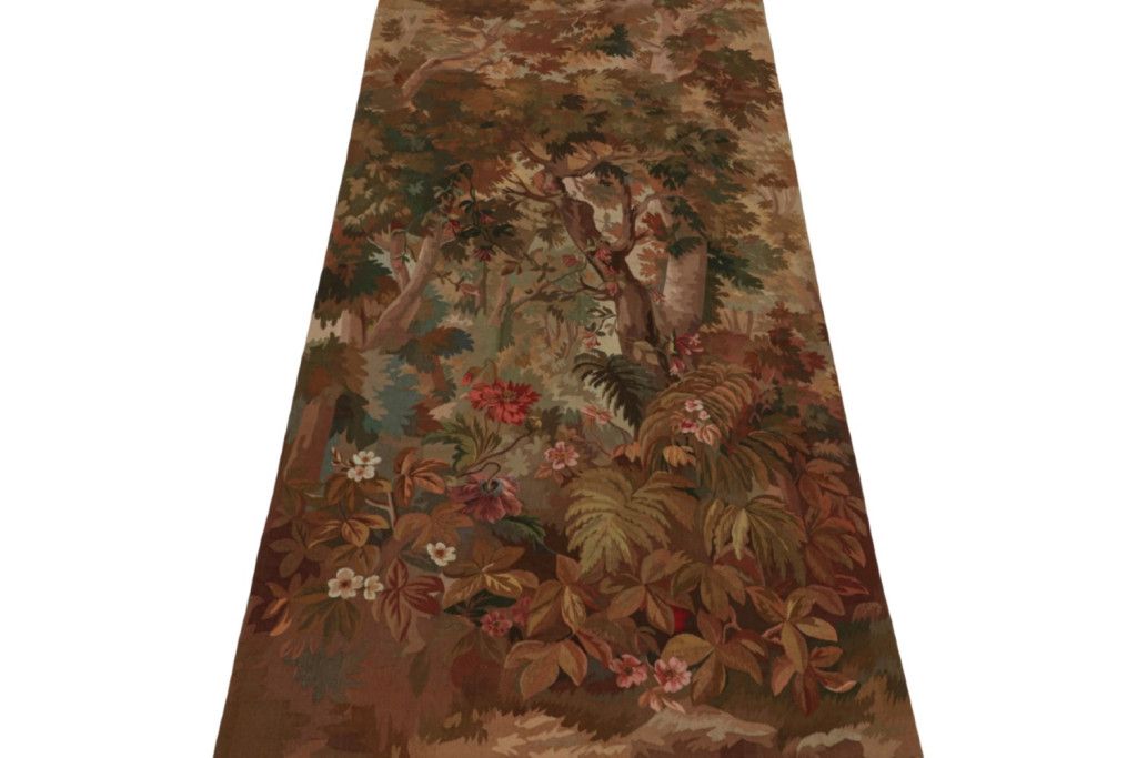 Antique Aubusson-Inspired Modern Flatweave Rug