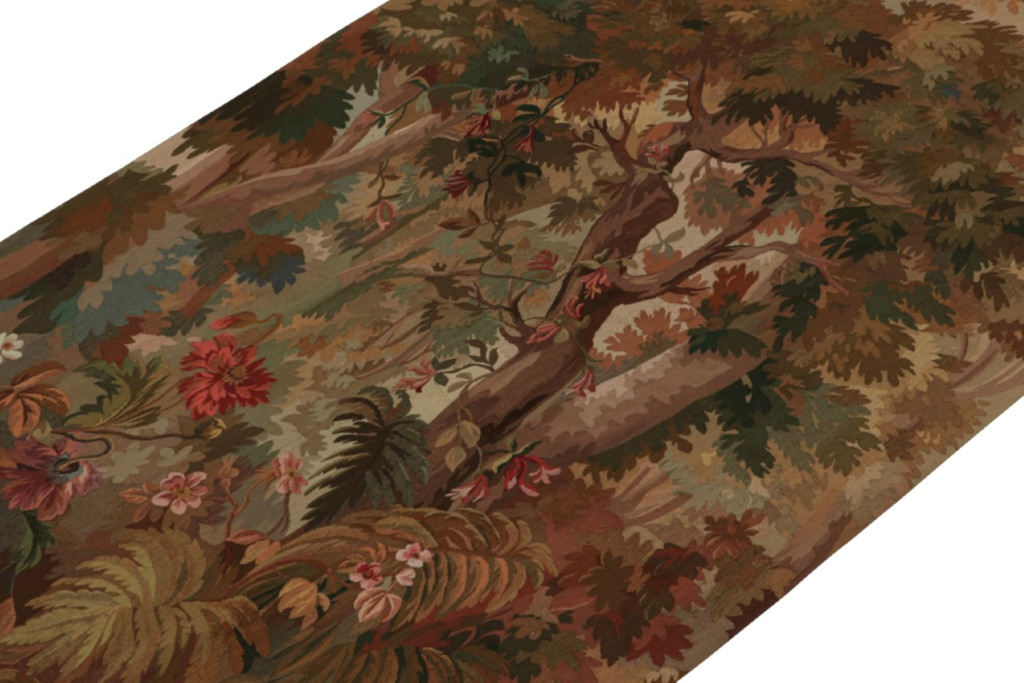 Antique Aubusson-Inspired Modern Flatweave Rug