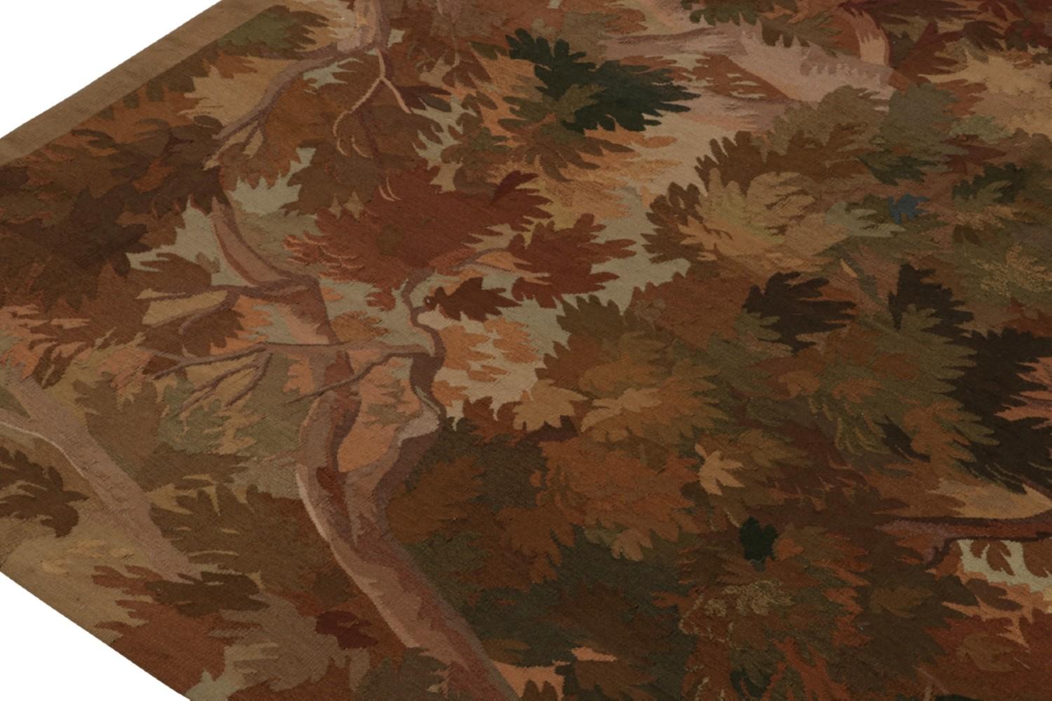Antique Aubusson-Inspired Modern Flatweave Rug