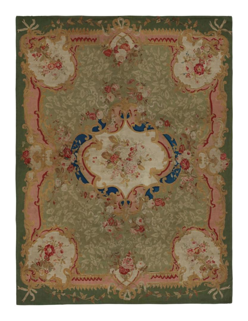 Antique Aubusson Flatweave Rug