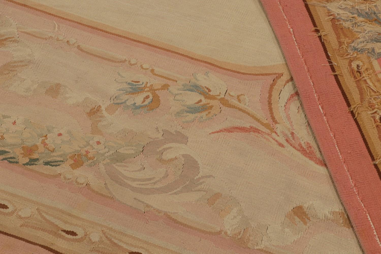 Antique Aubusson Flatweave and Round Rug