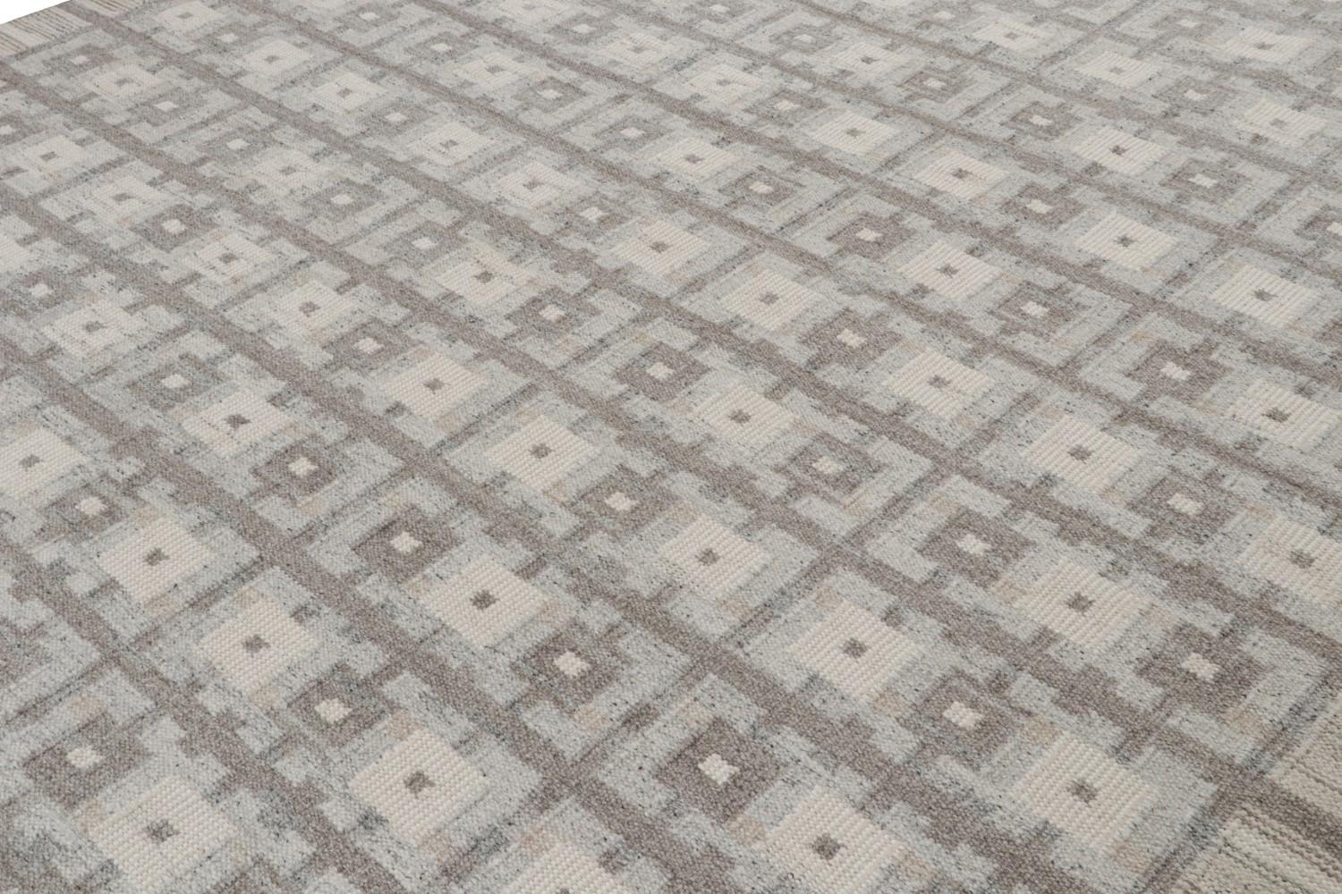 Gray Geometric Scandinavian Kilim