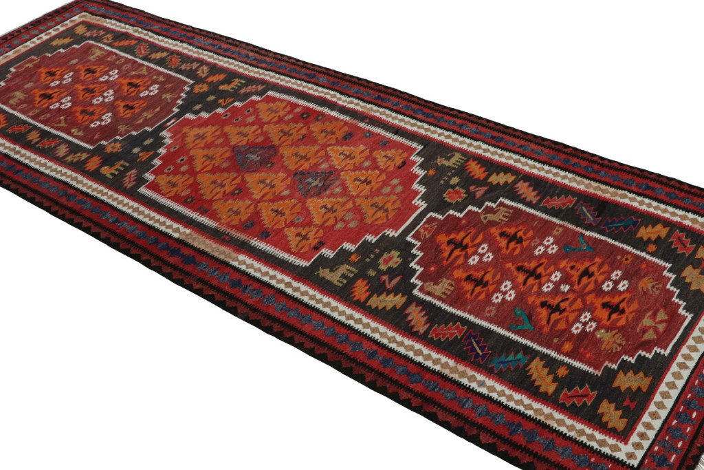 Vintage tribal Persian Kilim runner rug