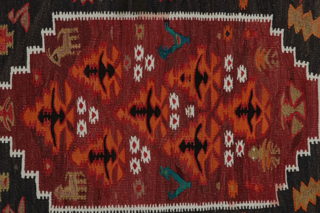 Vintage tribal Persian Kilim runner rug