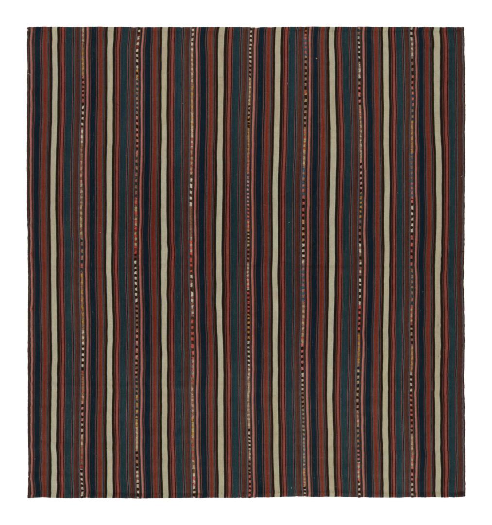 Vintage Afghani Tribal Kilim Square Rug