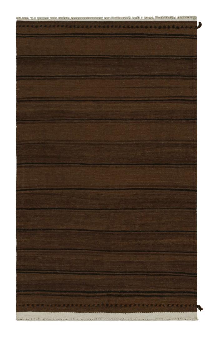 Vintage Afghani tribal Kilim rug in Brown