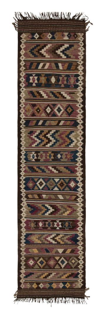 Vintage Persian extra-long runner kilim rug
