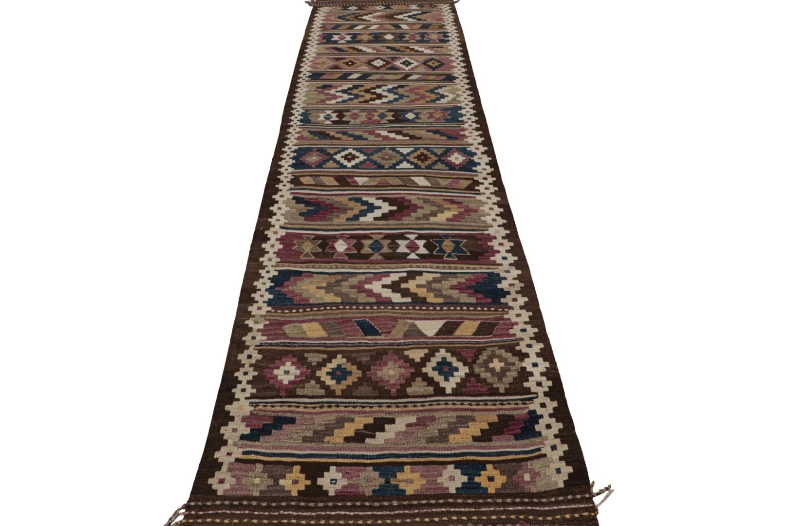 Vintage Persian extra-long runner kilim rug