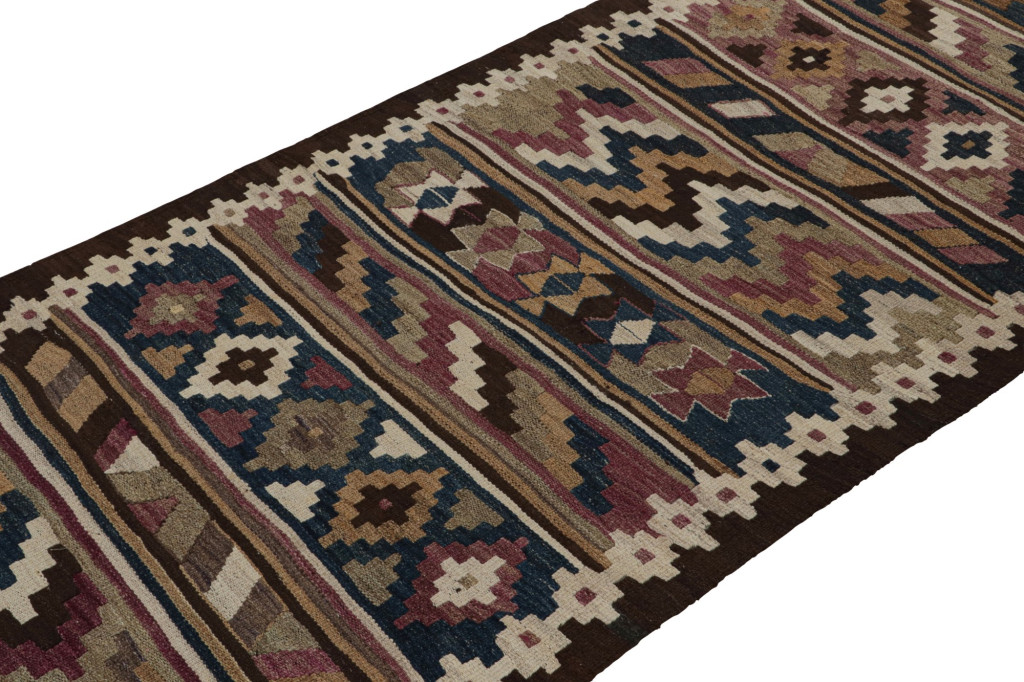 Vintage Persian extra-long runner kilim rug
