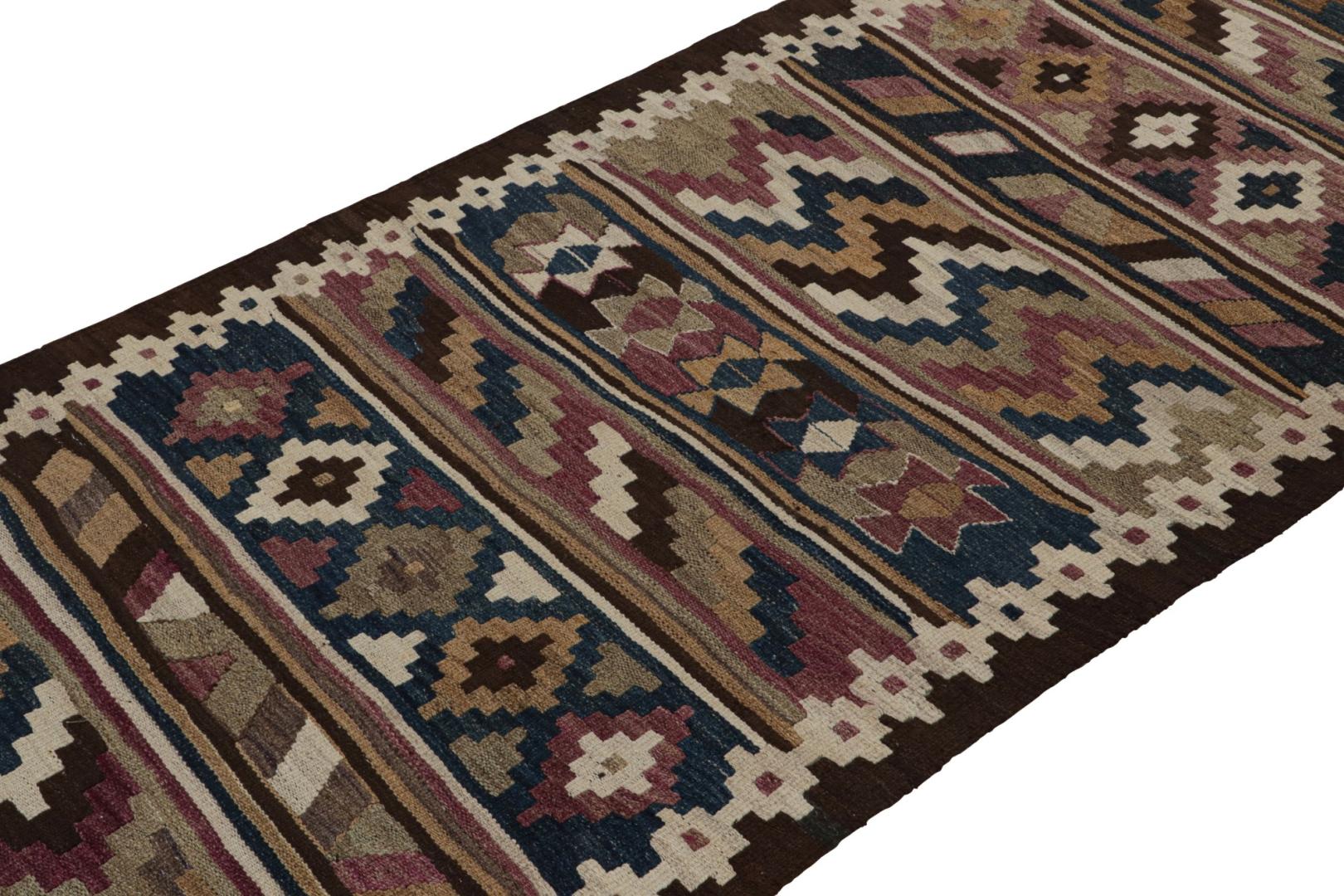 Vintage Persian extra-long runner kilim rug