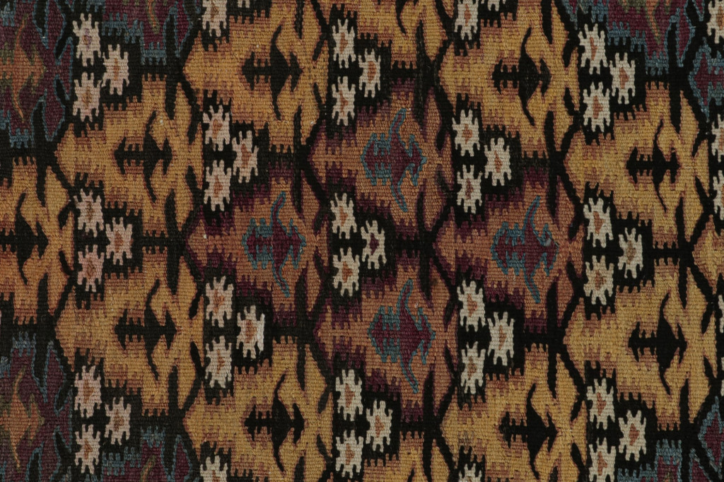 Vintage Tribal Kilim with Geometric Patterns