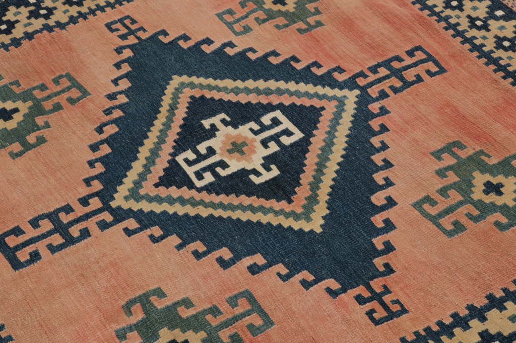 Vintage Persian Sofreh Kilim and Square Rug