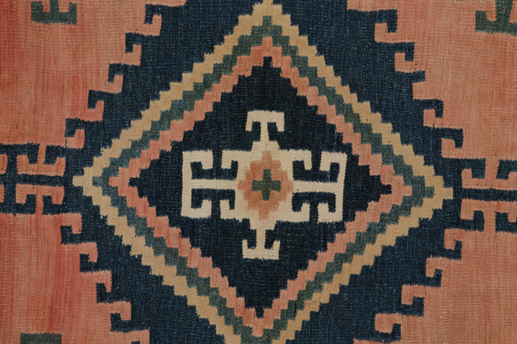 Vintage Persian Sofreh Kilim and Square Rug