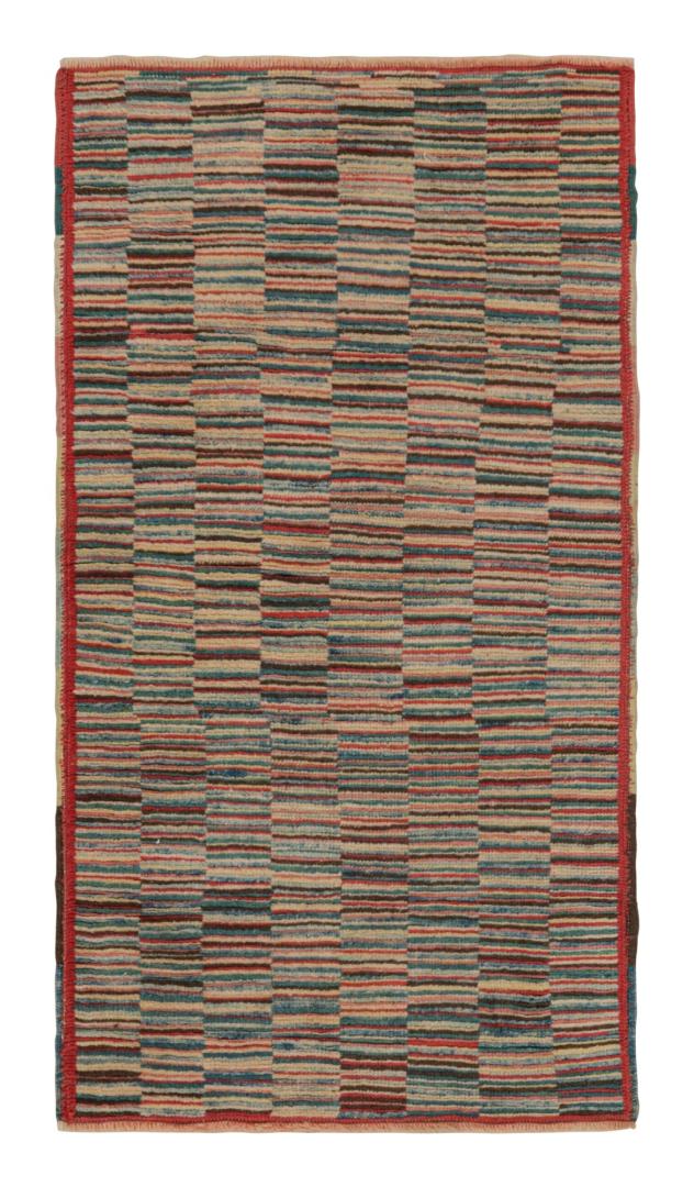 Vintage Turkish Burdur Polychromatic rug