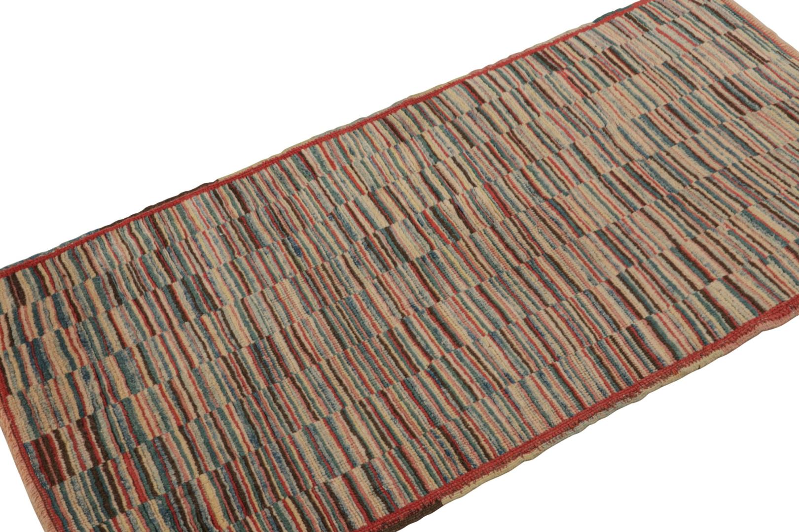 Vintage Turkish Burdur Polychromatic rug