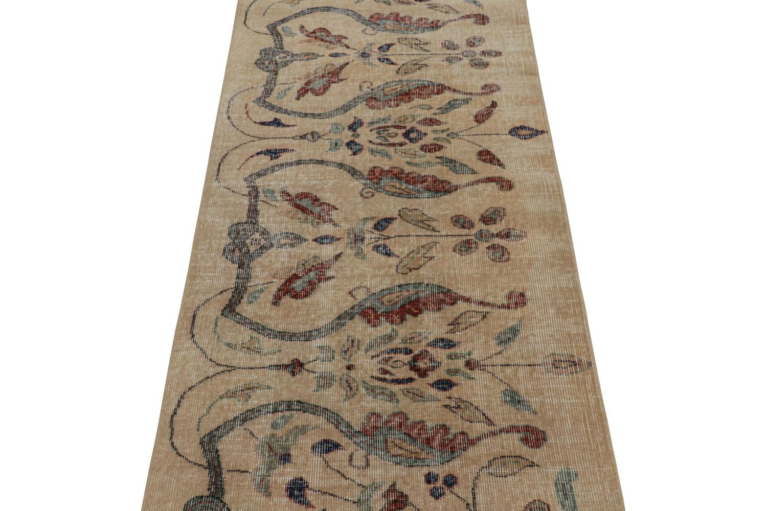Vintage Turkish Burdur runner rug
