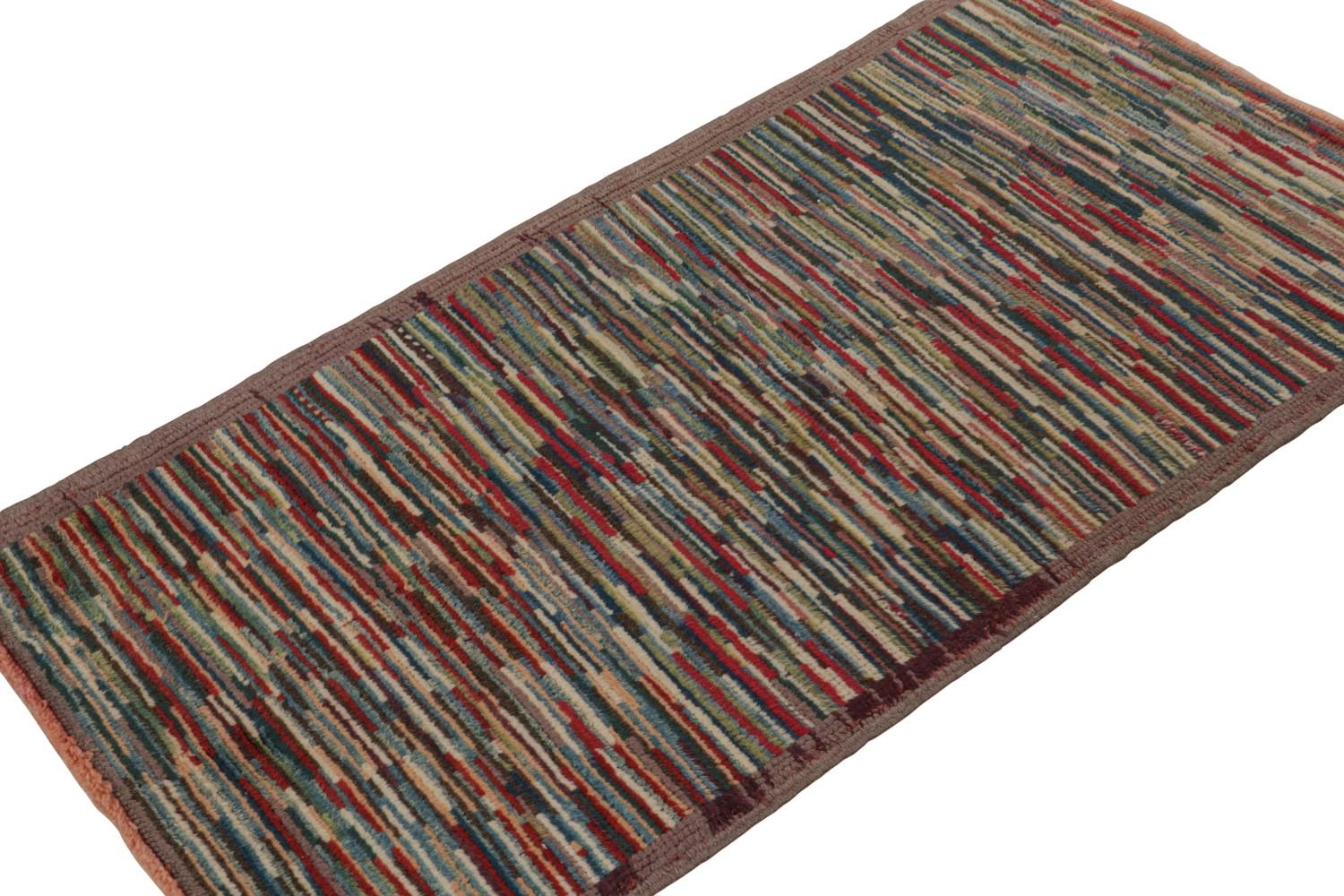 Vintage Turkish Burdur Polychromatic rug