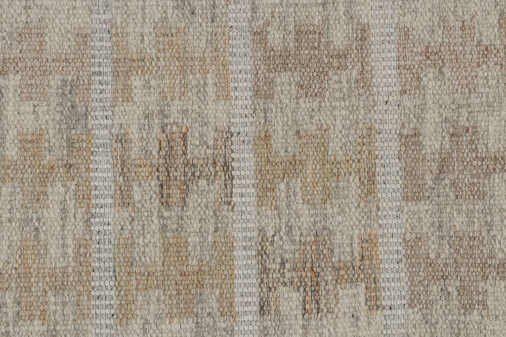 Scandinavian Kilim Rug in Beige-Brown Patterns