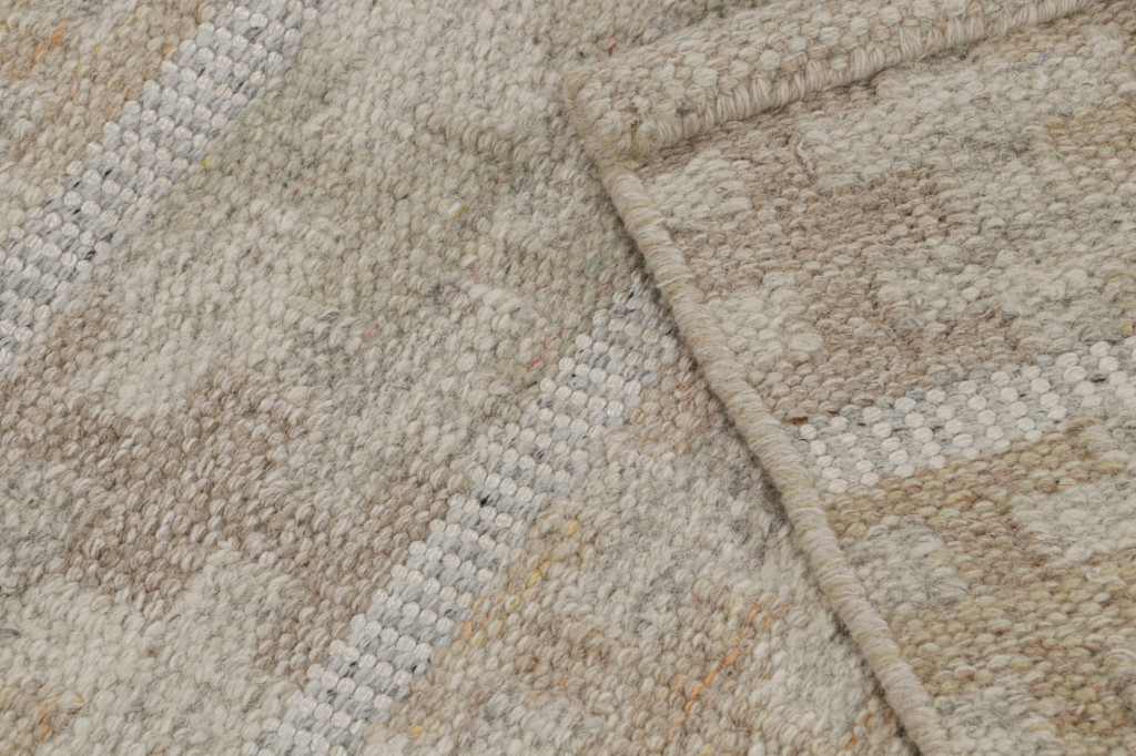 Scandinavian Kilim Rug in Beige-Brown Patterns