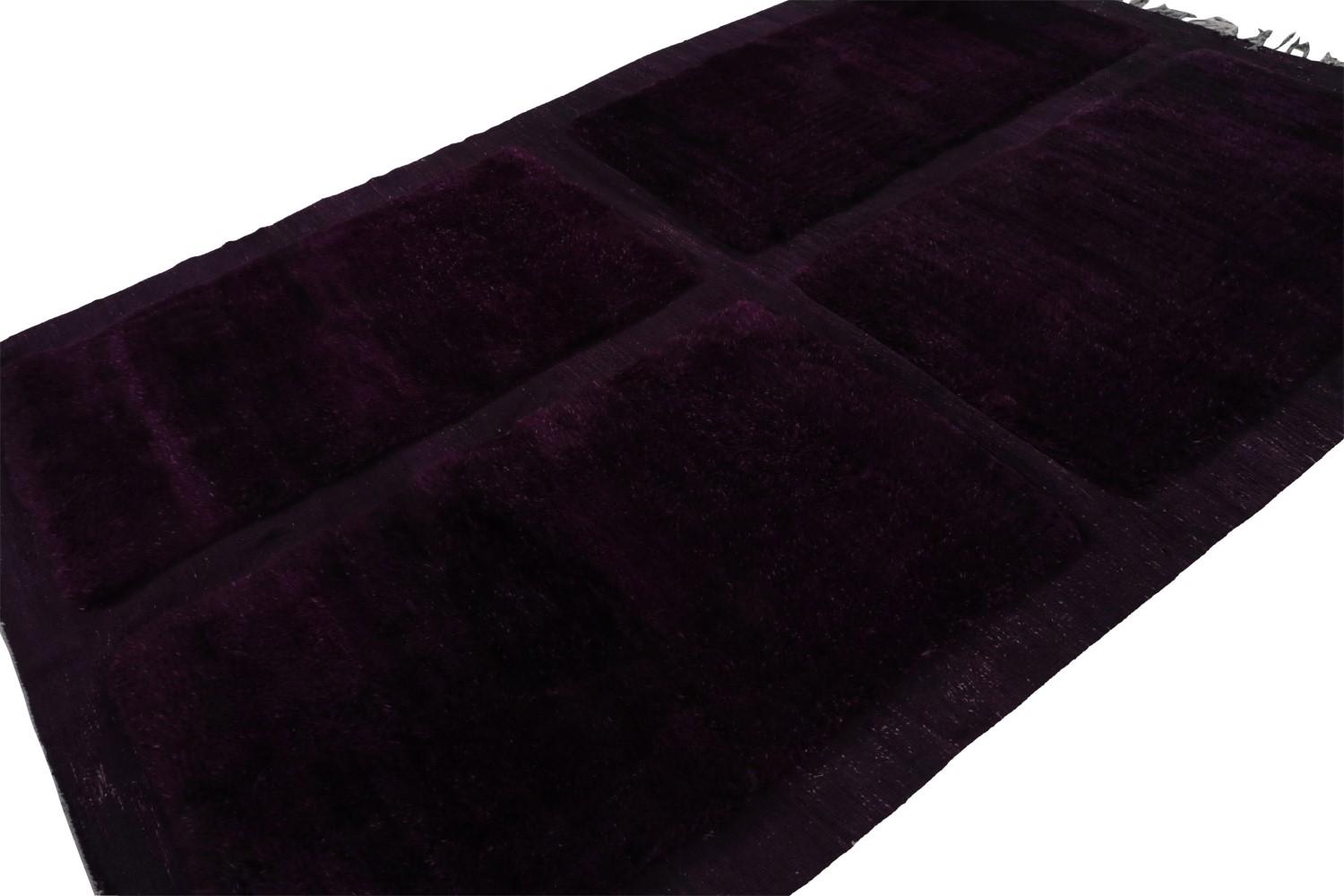 Modern Moroccan Rug in Purple