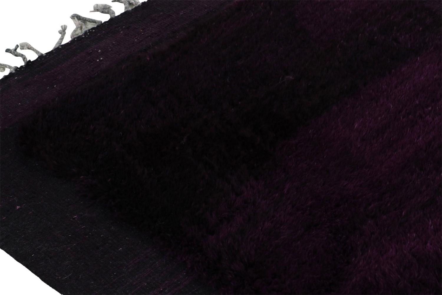 Modern Moroccan Rug in Purple
