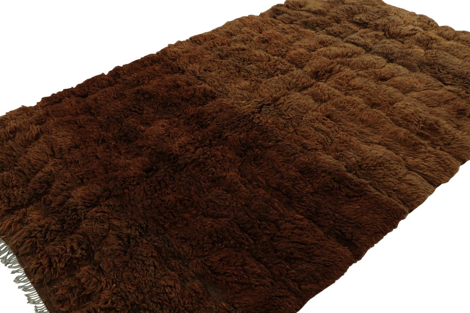 Moroccan Rug in Solid Brown