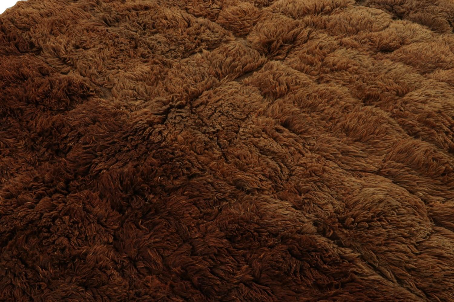 Moroccan Rug in Solid Brown