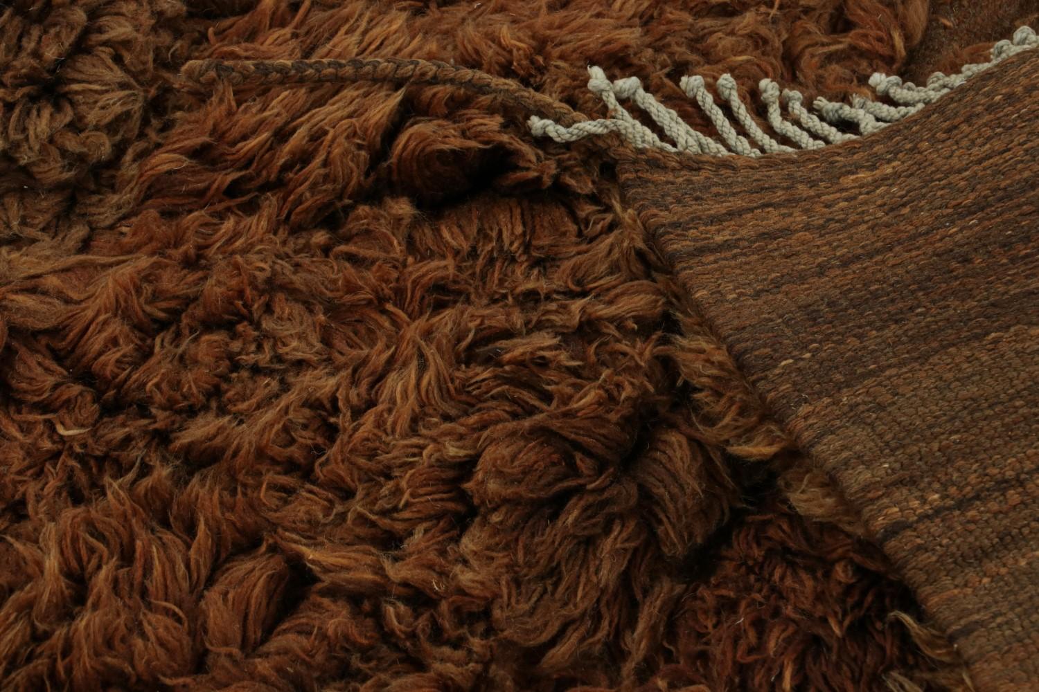 Moroccan Rug in Solid Brown