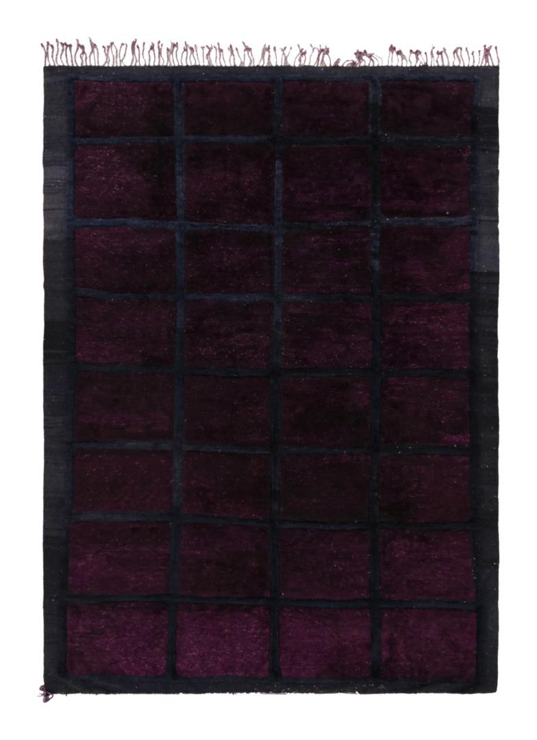 Modern Moroccan Rug in Purple