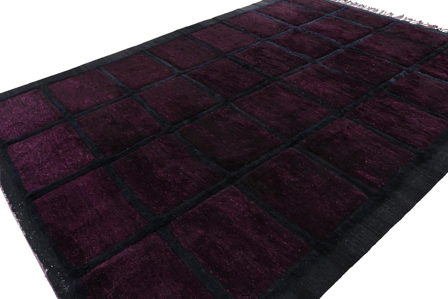 Modern Moroccan Rug in Purple