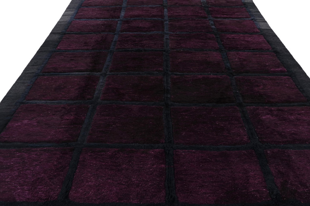Modern Moroccan Rug in Purple