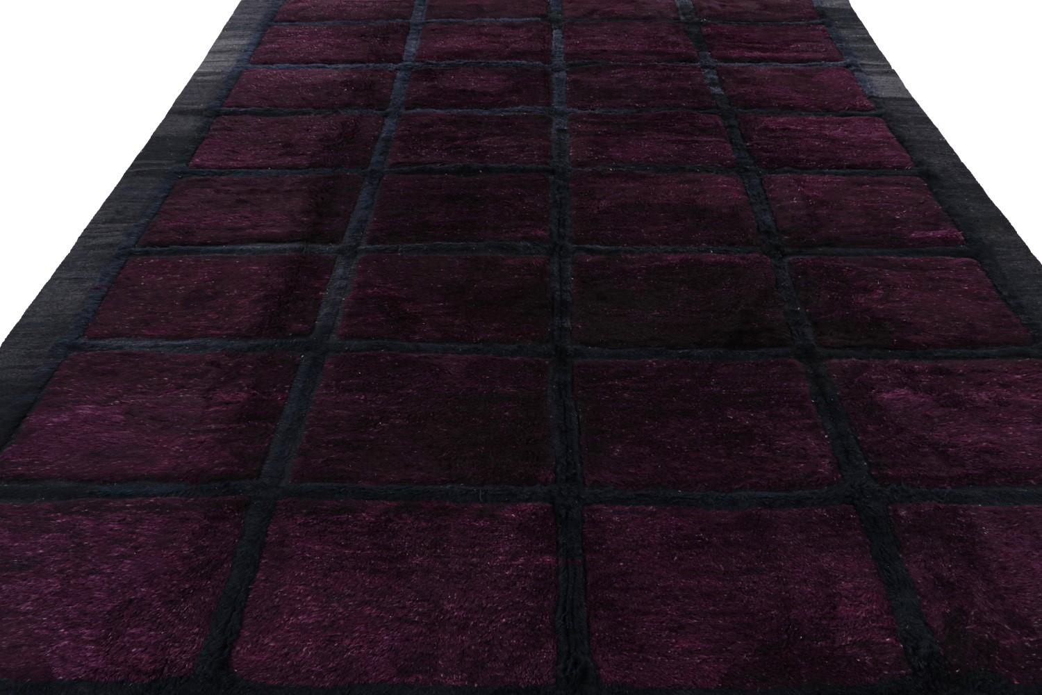 Modern Moroccan Rug in Purple