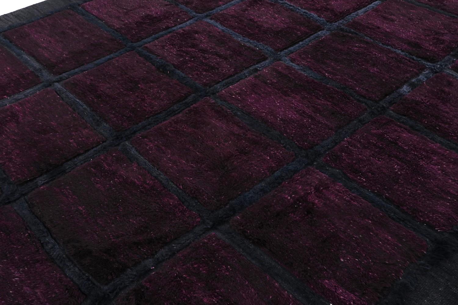 Modern Moroccan Rug in Purple
