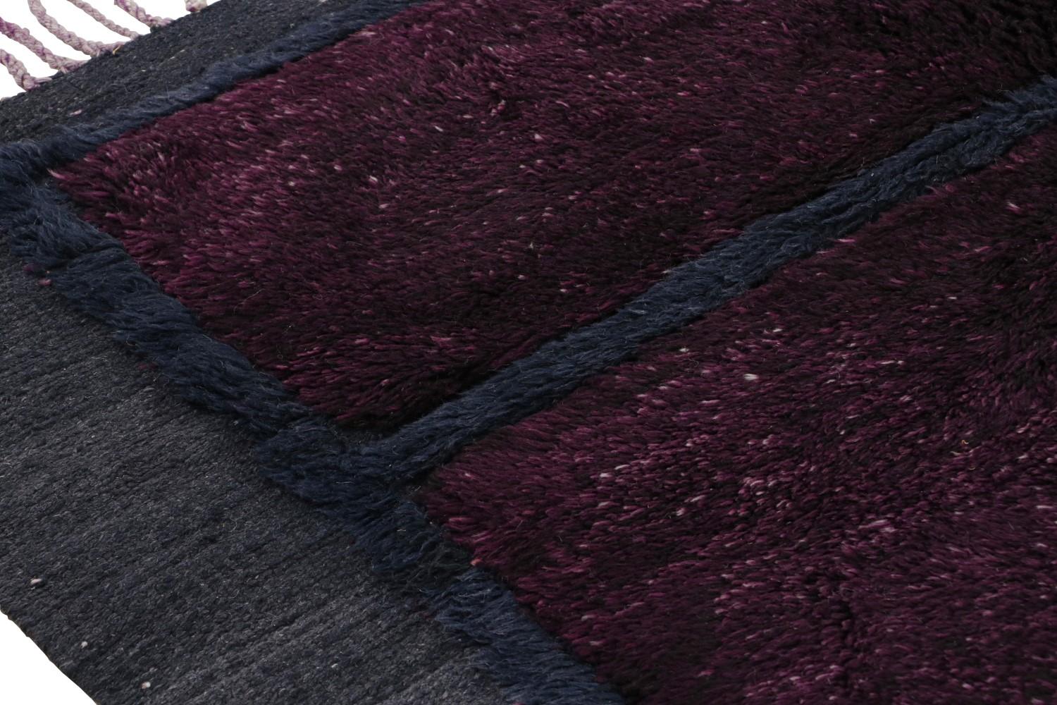 Modern Moroccan Rug in Purple