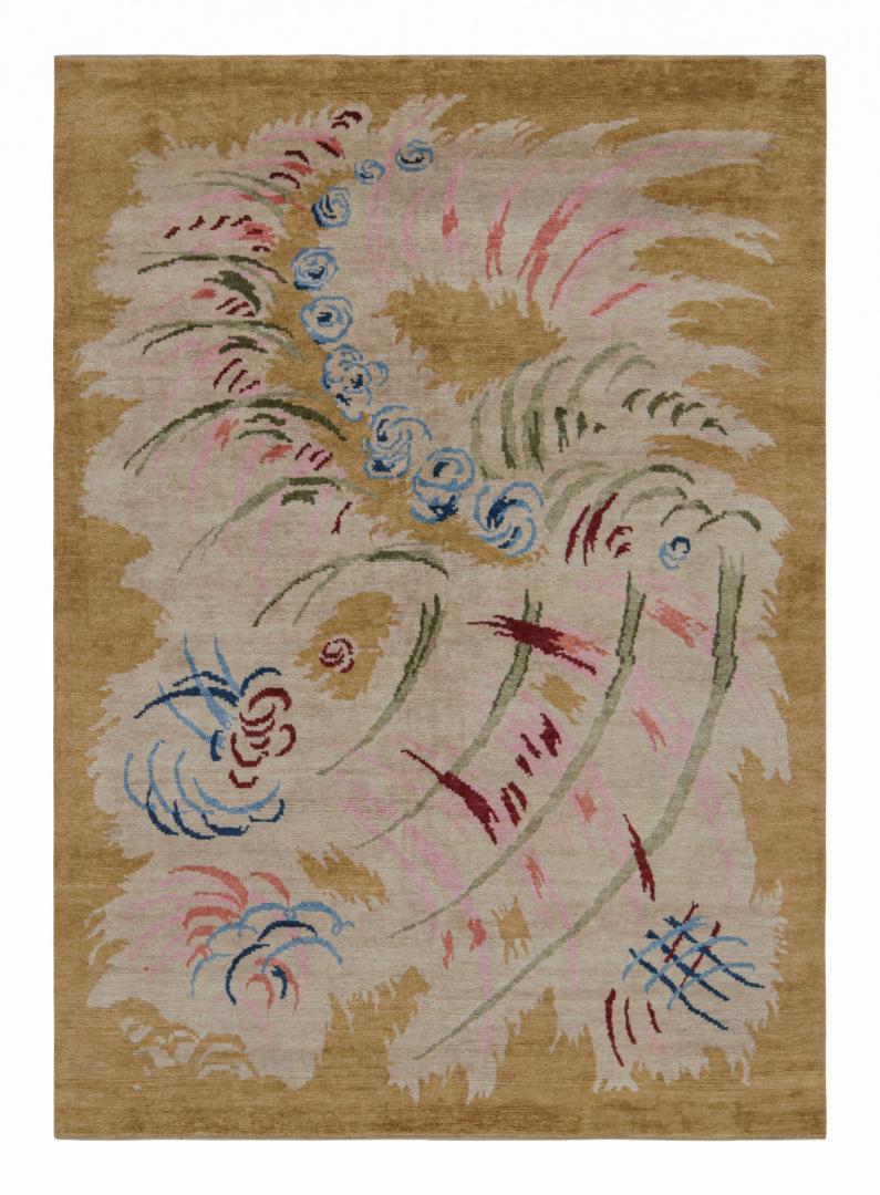 Colorful Abstract French Art Deco Rug