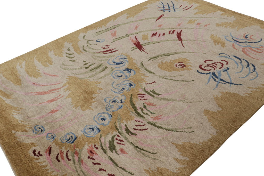 Colorful Abstract French Art Deco Rug