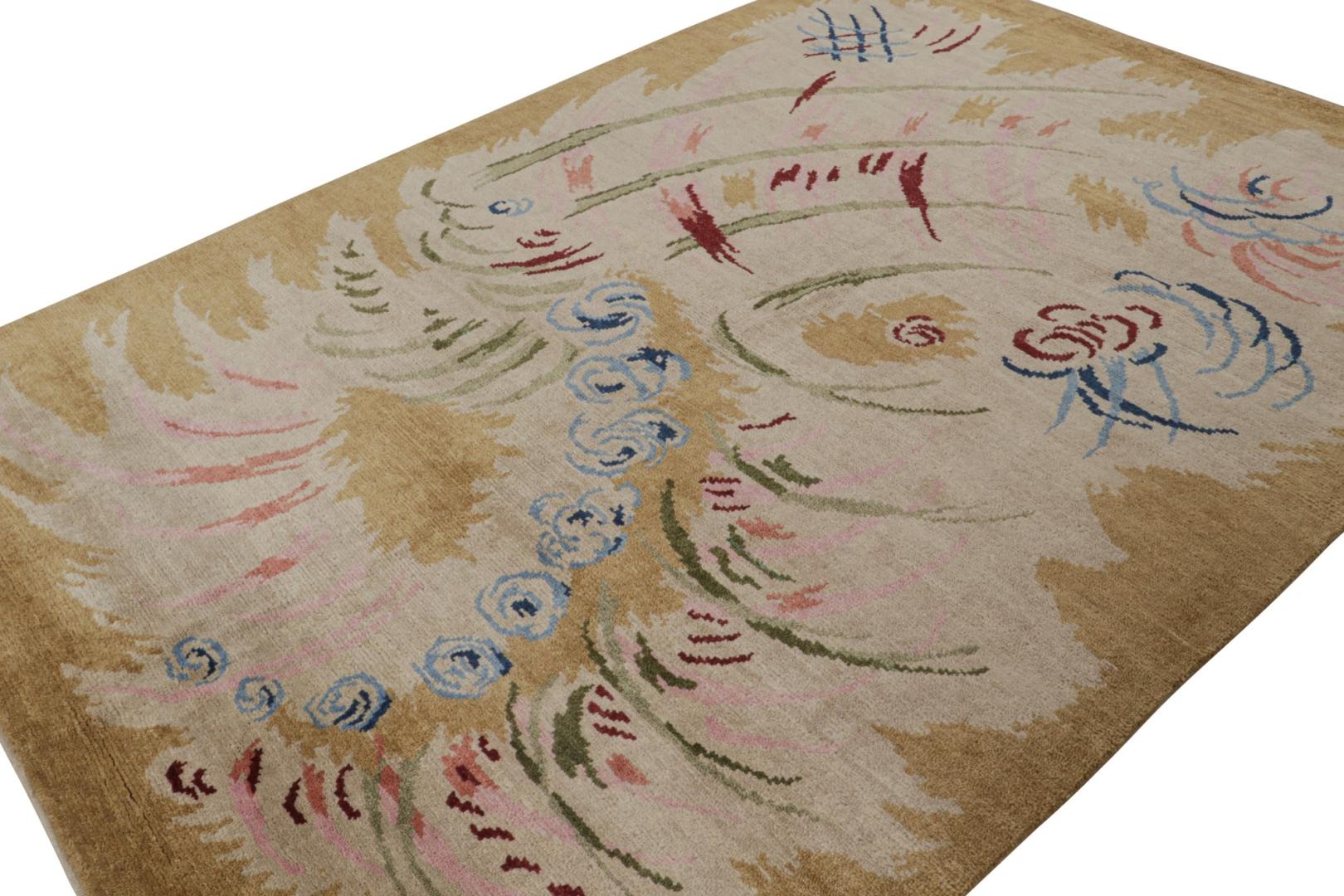 Colorful Abstract French Art Deco Rug