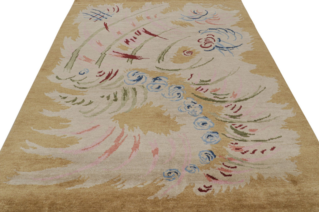 Colorful Abstract French Art Deco Rug
