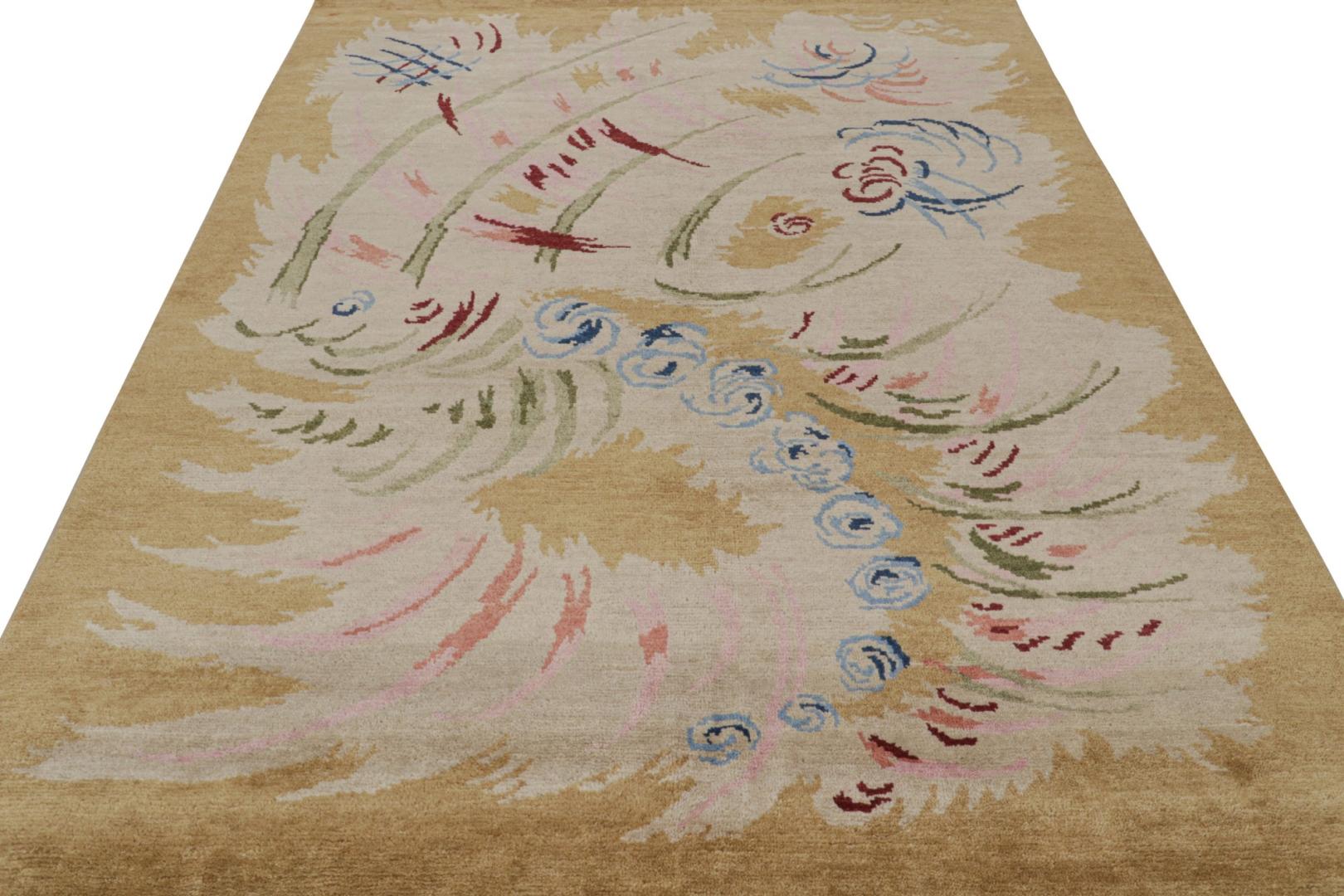 Colorful Abstract French Art Deco Rug