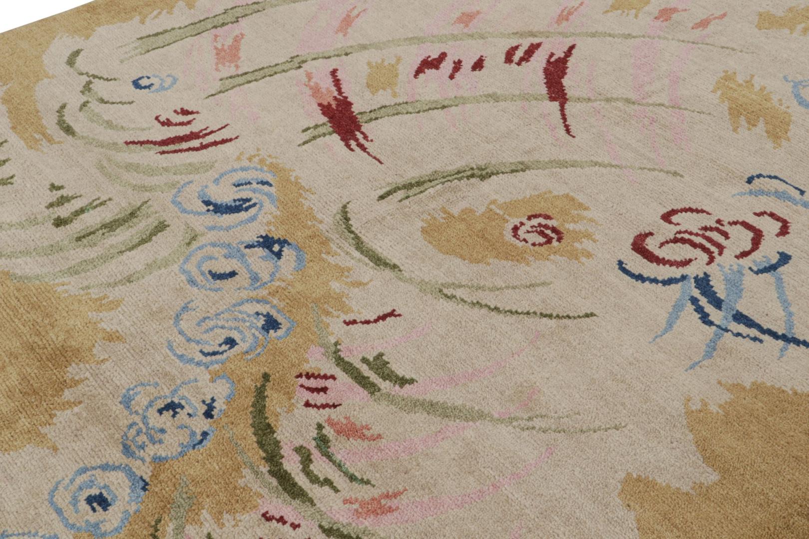 Colorful Abstract French Art Deco Rug