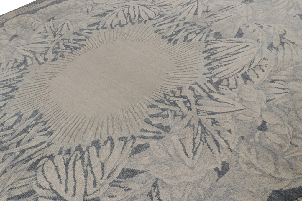 Gray and Blue Art Deco Rug